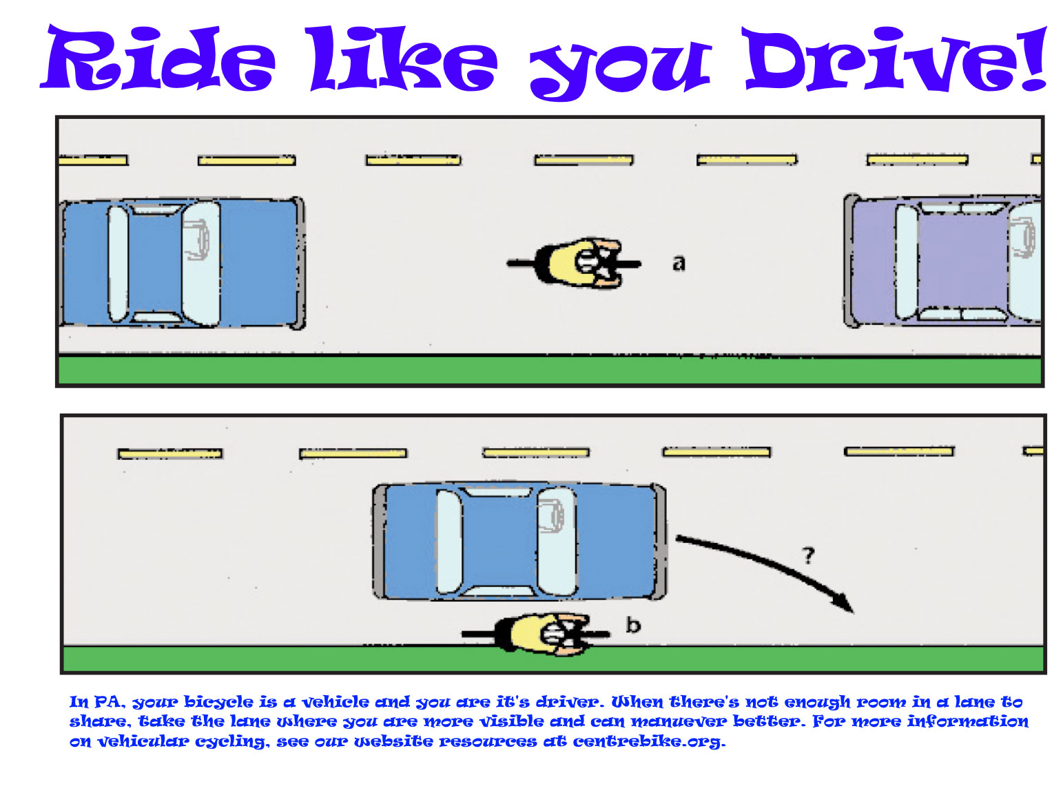 Ride Like you Drive in the middle of the lane